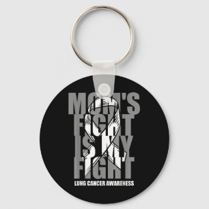 Lung Cancer Awareness White Ribbon November Moms F Key Ring