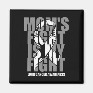 Lung Cancer Awareness White Ribbon November Moms F Magnet