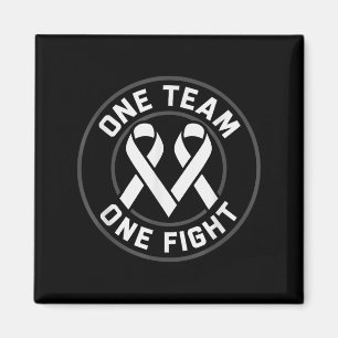 Lung Cancer Awareness White Ribbon Warrior Breathe Magnet
