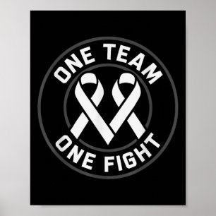 Lung Cancer Awareness White Ribbon Warrior Breathe Poster