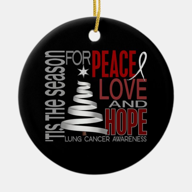 Lung Cancer Christmas 1 Ornaments (Front)