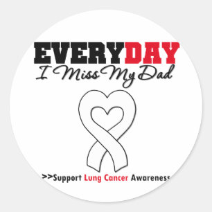 Lung Cancer Every Day I Miss My Dad Classic Round Sticker