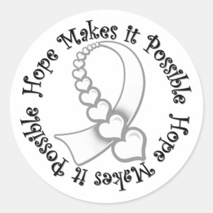 Lung Cancer -  Hope Makes It Possible Classic Round Sticker