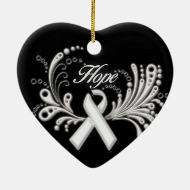 Lung Cancer Hope Ornament (Back)