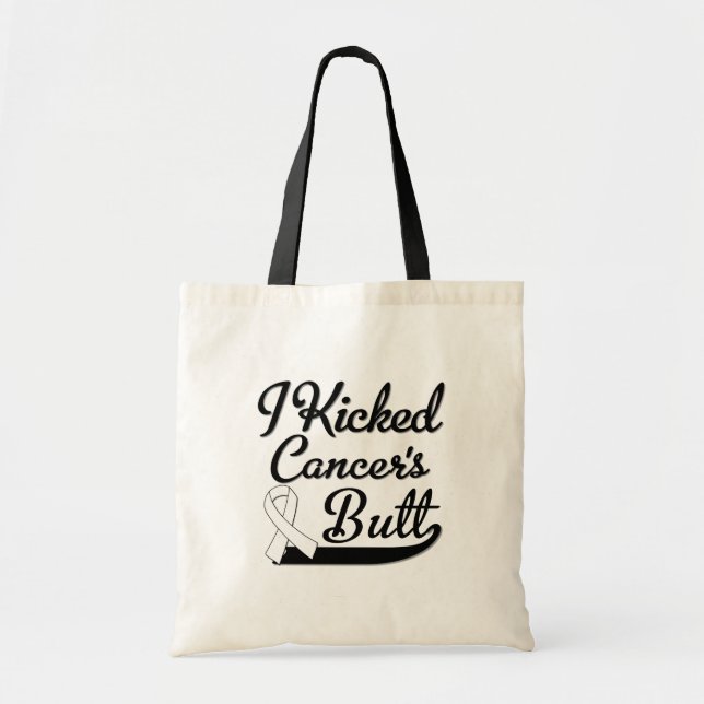 Lung Cancer I Kicked Butt Tote Bag (Front)