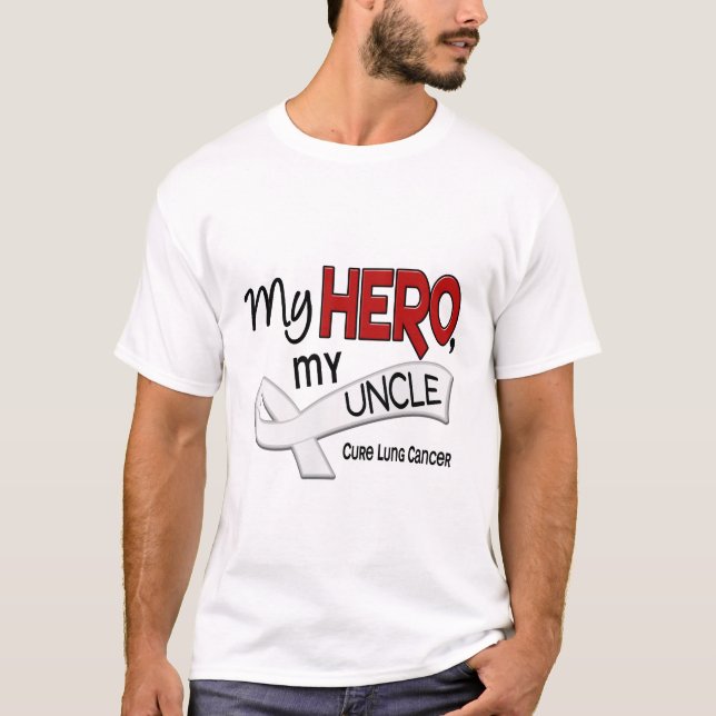 Lung Cancer MY HERO MY UNCLE 42 T-Shirt (Front)
