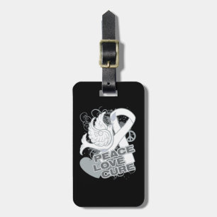 Lung Cancer Peace Love Cure Luggage Tag