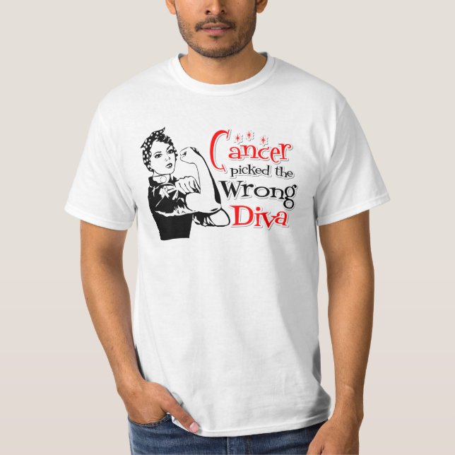 Lung Cancer Picked The Wrong Diva T-Shirt (Front)