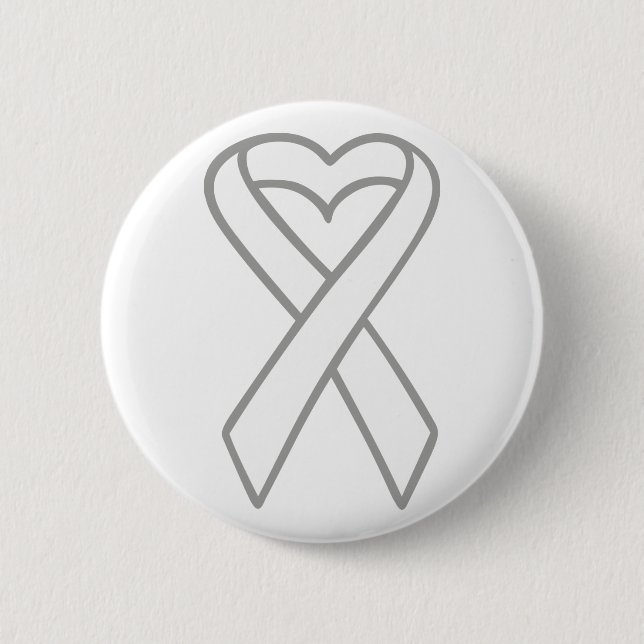 Lung Cancer Ribbon 6 Cm Round Badge (Front)