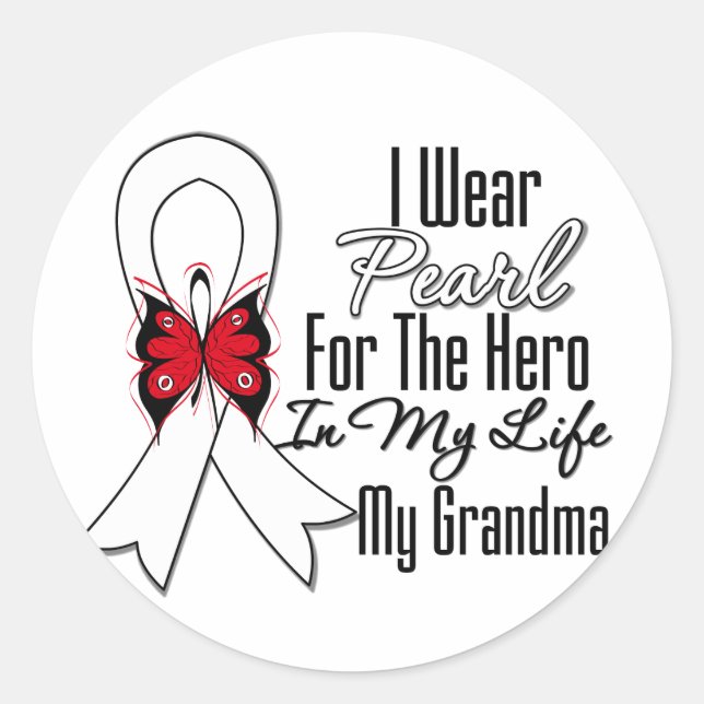 Lung Cancer Ribbon Hero My Grandma Classic Round Sticker (Front)