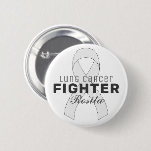 Lung Cancer Ribbon White Button