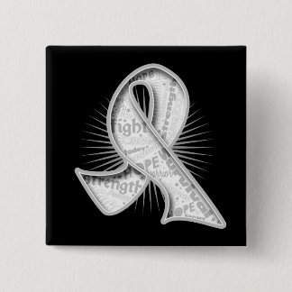 Lung Cancer Slogan Watermark Ribbon 15 Cm Square Badge