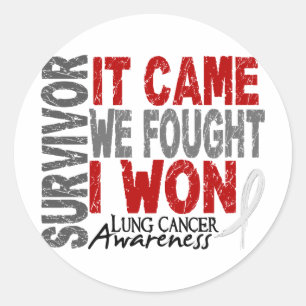 Lung Cancer Survivor It Came We Fought I Won Classic Round Sticker