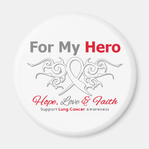 Lung Cancer Tribal Ribbon Hero Magnet