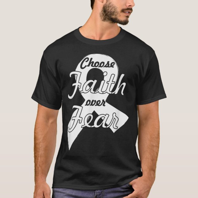 Lung Cancer Warrior Christian Saying White T-Shirt (Front)