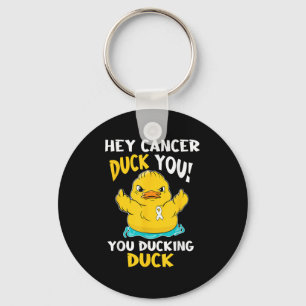 Lung Cancer Warrior Duck Design Together Key Ring