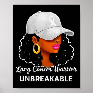 Lung Cancer Warrior Unbreakable Black Women Awaren Poster
