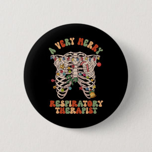 Lung Christmas A Very Merry Respiratory Therapist 6 Cm Round Badge
