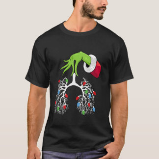 Lung Christmas Lights Respiratory Therapist RT Nur T-Shirt