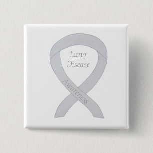 Lung Disease Awareness Pearl Ribbon Art Pin