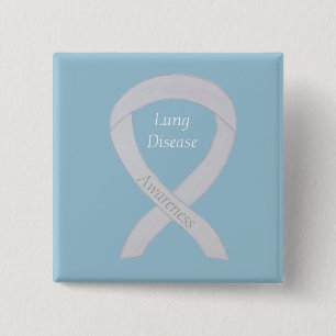Lung Disease Awareness Pearl Ribbon Art Pin