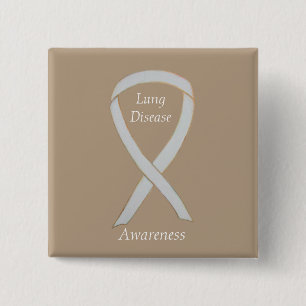 Lung Disease Awareness White Ribbon Art Pin