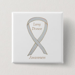 Lung Disease Awareness White Ribbon Art Pin