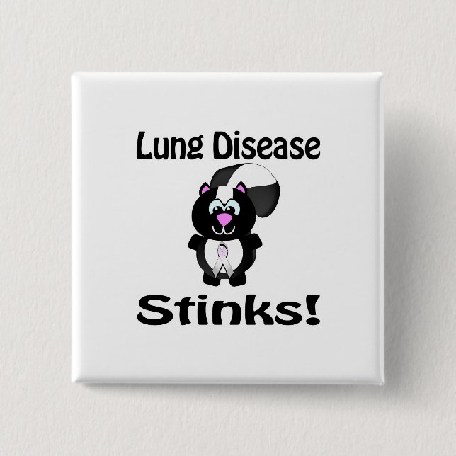 Lung Disease Stinks Skunk Awareness Design 15 Cm Square Badge (Front)