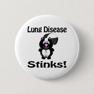 Lung Disease Stinks Skunk Awareness Design 6 Cm Round Badge