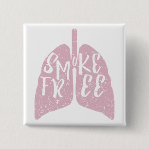 Lung Health Smoke Free 15 Cm Square Badge