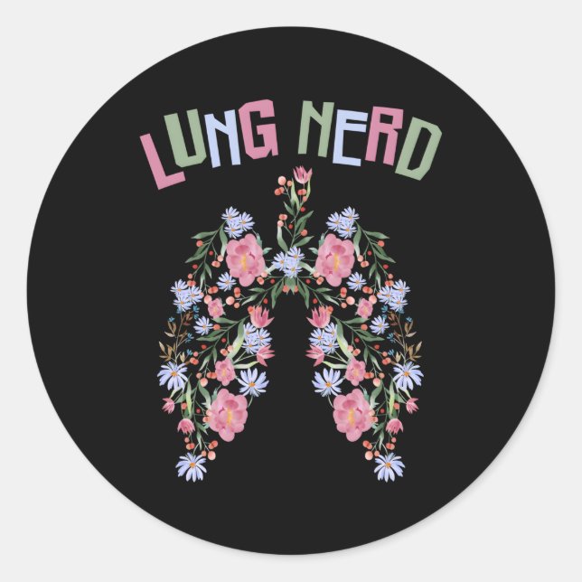 Lung Nerd Pulmonologist Rt Respiratory Therapist Classic Round Sticker (Front)