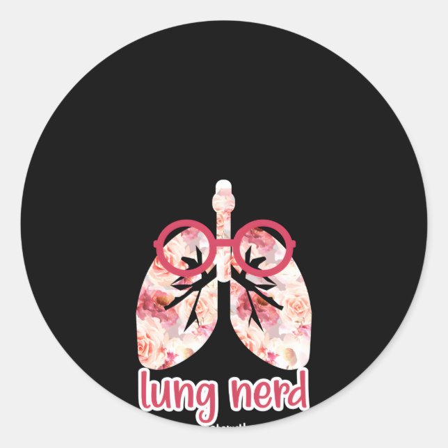 Lung Nerd Respiratory Therapist Rt Respiratory The Classic Round Sticker (Front)