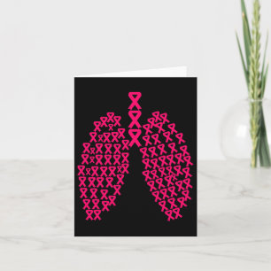 Lung Pink Ribbon Heart Fight Cancer Breast Cancer Card