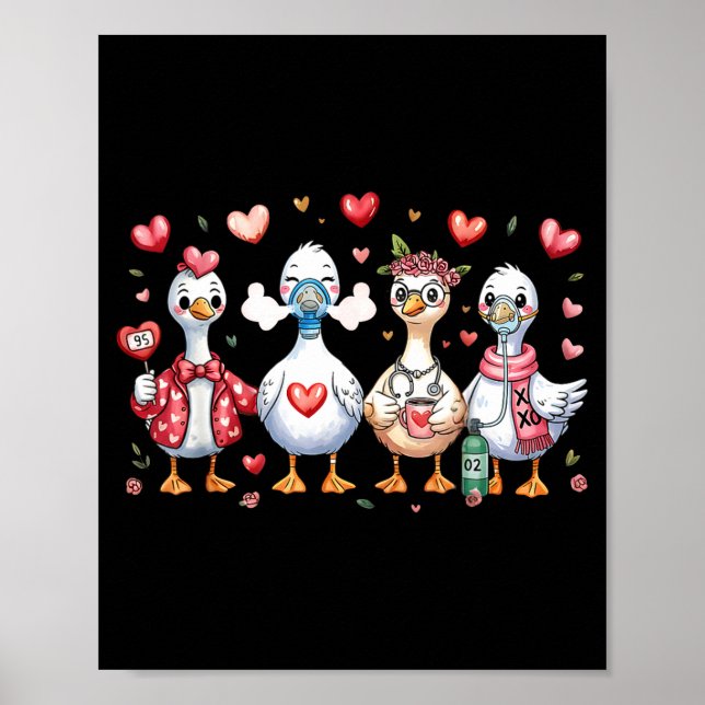 Lung Squad Resratory Therast Silly Goose Valentine Poster (Front)