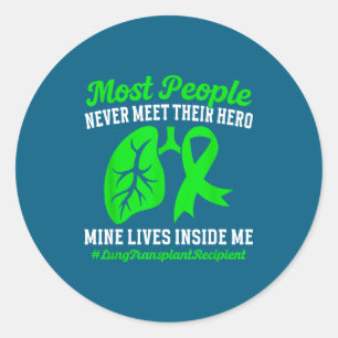Lung Transplant Recipient Recovery Classic Round Sticker