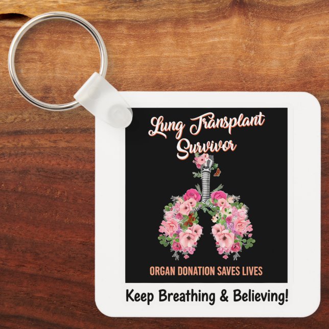 Lung Transplant Survivor Key Ring (Front)