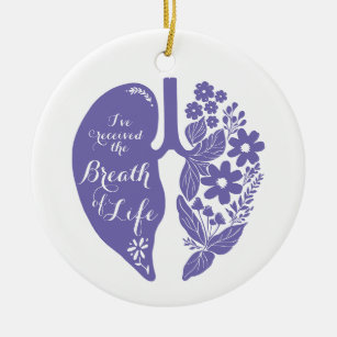 Lung Transplant Wildflower Breath of Life  Ceramic Ornament