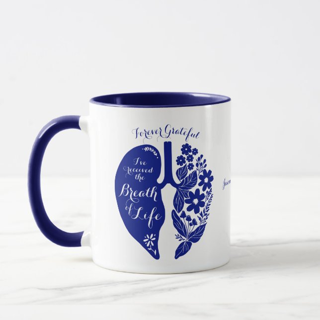 Lung Transplant Wildflower Breath of Life Custom Mug (Left)