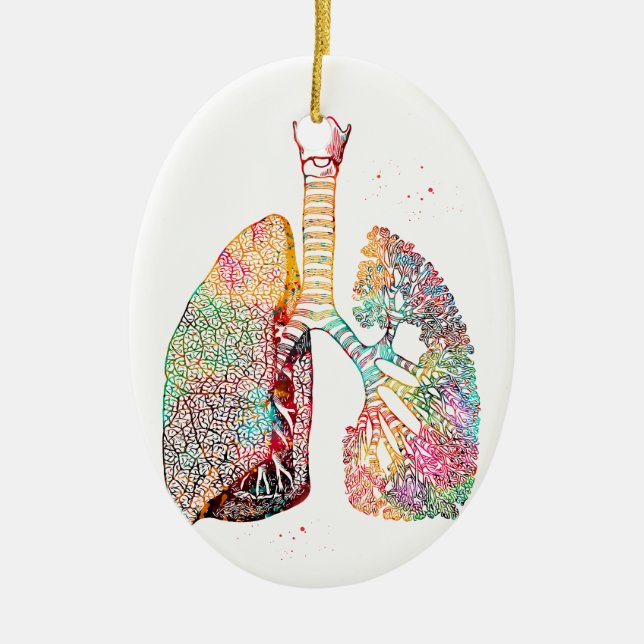 Lungs Art Ceramic Ornament (Front)