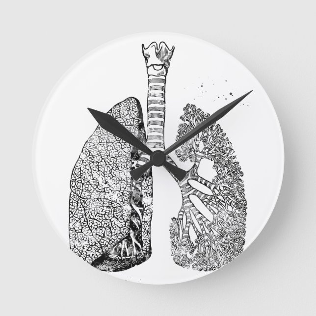 Lungs Art Round Clock (Front)