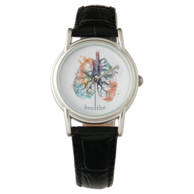 Lungs, breathe like a tree, customisable  watch (Front)