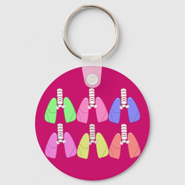 Lungs Multi Coloured--Respiratory Therapist Design Key Ring (Front)
