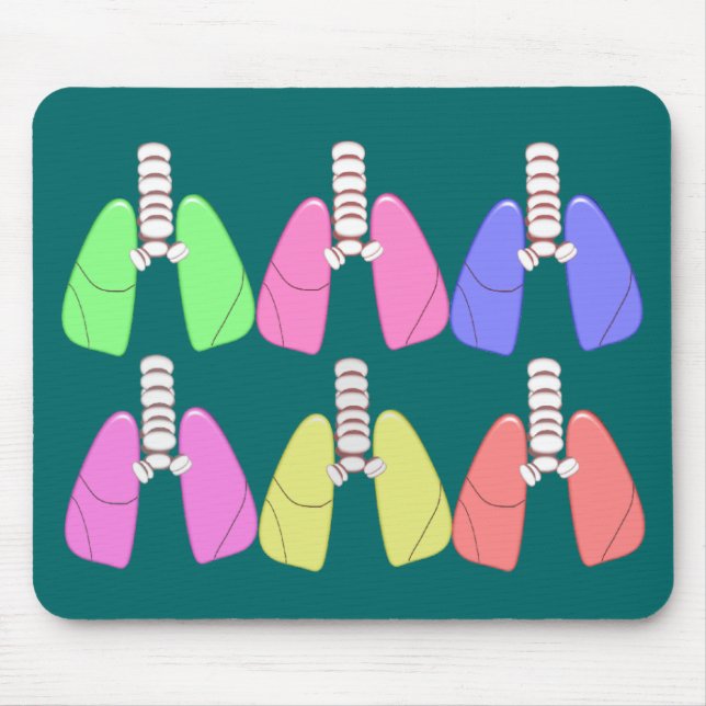 Lungs Multi Coloured--Respiratory Therapist Design Mouse Pad (Front)