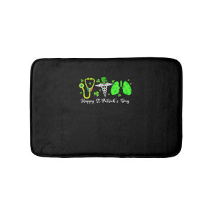 Lungs Respiratory Nurse Therapist Happy St Patrick Bath Mat