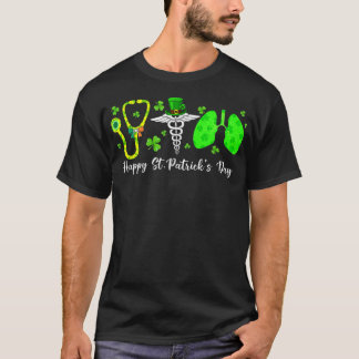 Lungs Respiratory Nurse Therapist Happy St Patrick T-Shirt