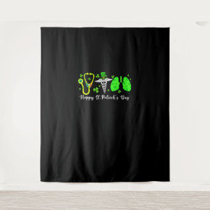 Lungs Respiratory Nurse Therapist Happy St Patrick Tapestry