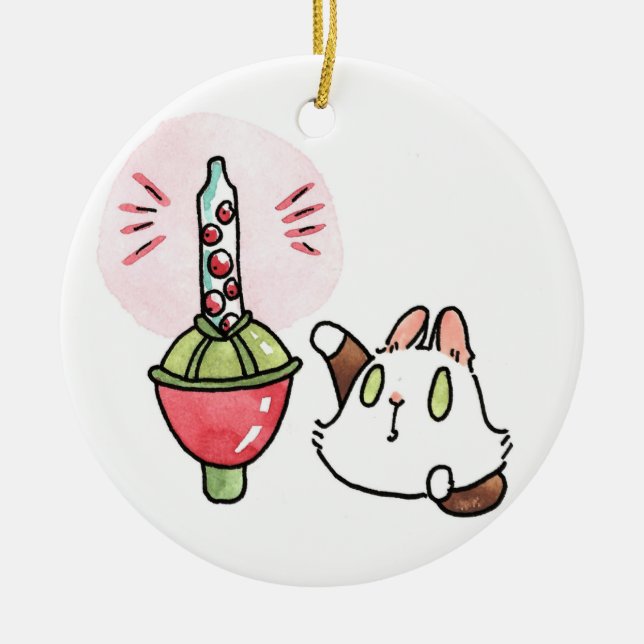 Lupin and the bubble light ceramic ornament (Front)