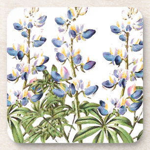 Lupin Floral Flowers Botanical Cork Coaster