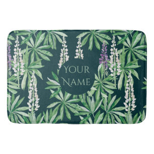 Lupin flower bath mat