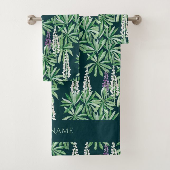 Lupin flower bath towel set (Insitu)